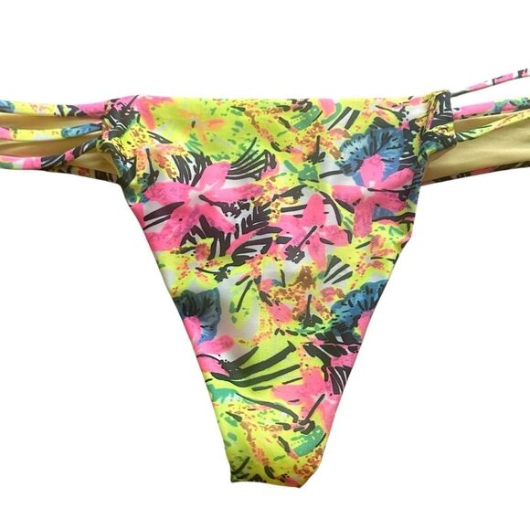 RELLECIGA Floral Brazilian Cut Strappy Bikini Bottom – LARGE NWT - Picture 5 of 13